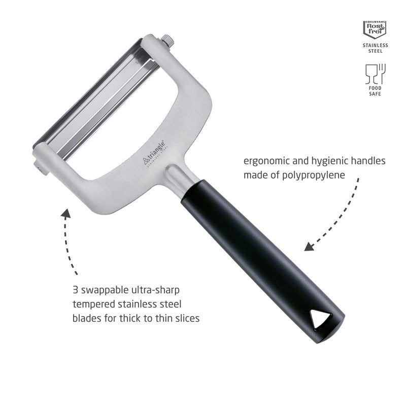 triangle 3-Piece Slicer - Includes Three Interchangeable, Ultra-Sharp Stainless Steel Blades - Creates Thin to Thick Slices - Dishwasher Safe - Image 2